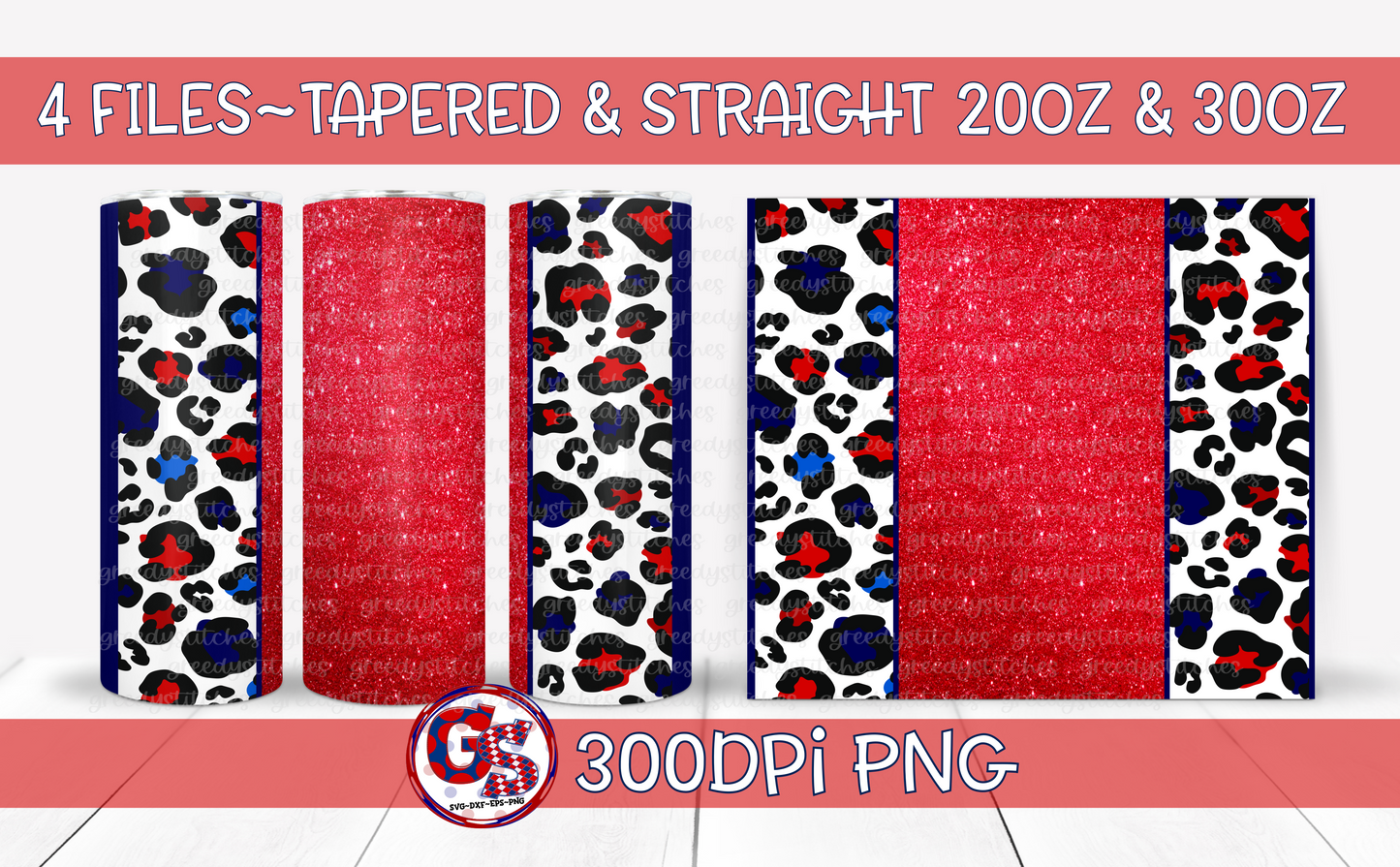 Red Navy Tumbler Wraps PNG for Sublimation