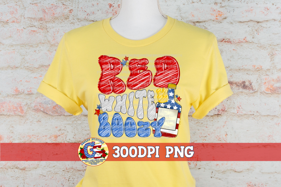 Red White & Boozy PNG for Sublimation