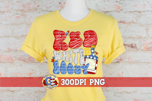Red White & Boozy PNG for Sublimation