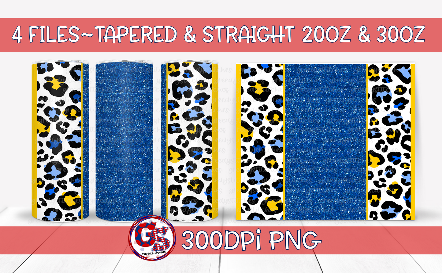 Royal Yellow Tumbler Wraps PNG for Sublimation