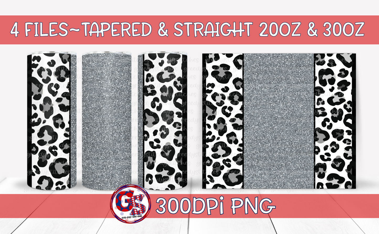 Silver Tumbler Wraps PNG for Sublimation