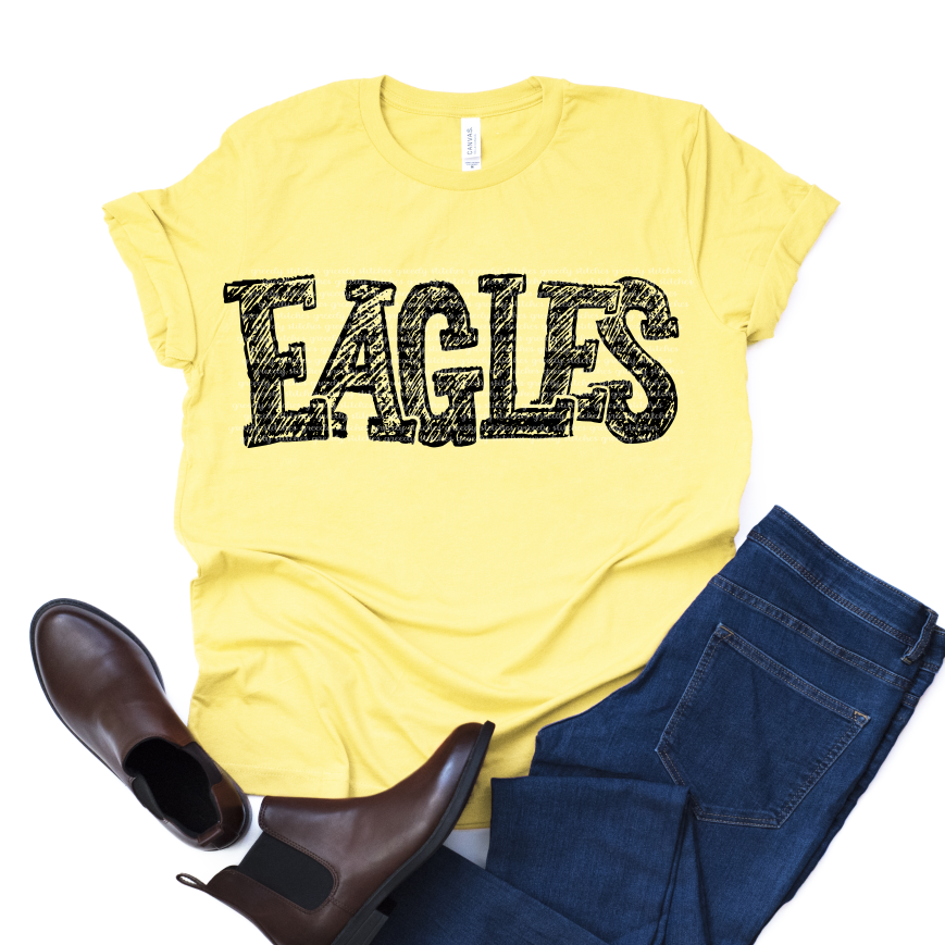 Eagles Scribble ADULT Screen Print Transfer