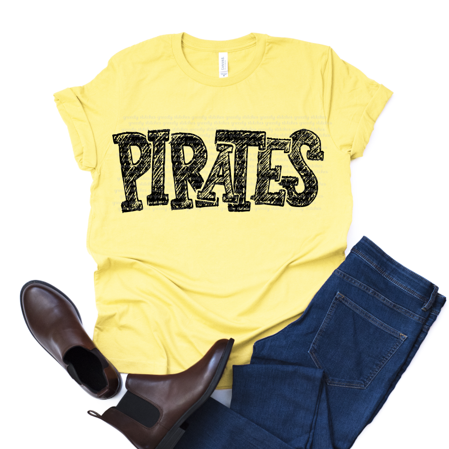 Pirates Sketch ADULT Screen Print Transfer