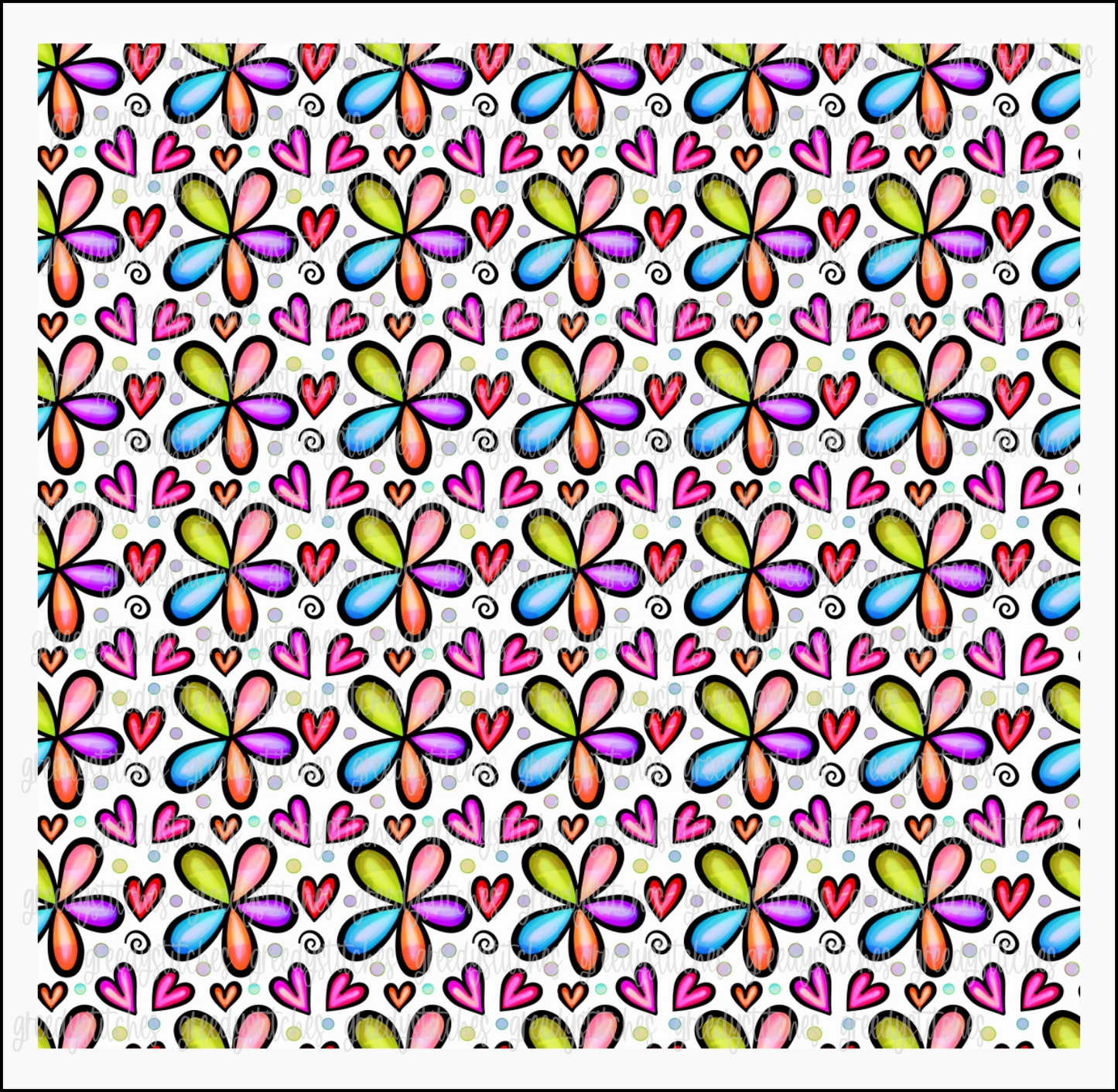 Bright Hearts & Flowers Matte Adhesive Vinyl