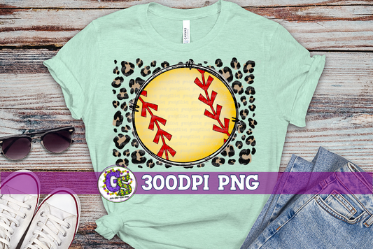 Softball Leopard PNG For Sublimation