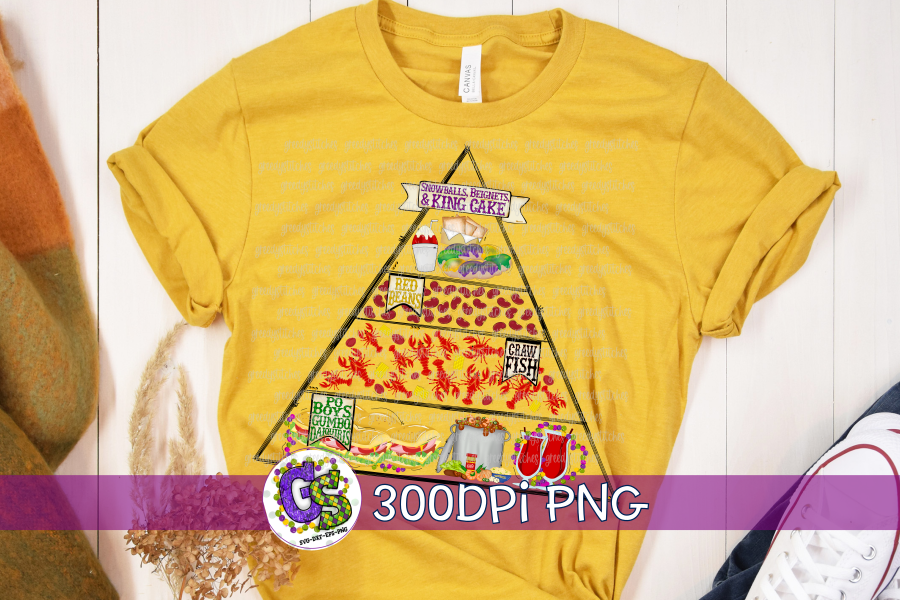 Cajun/Southern Food Pyramid PNG Sublimation