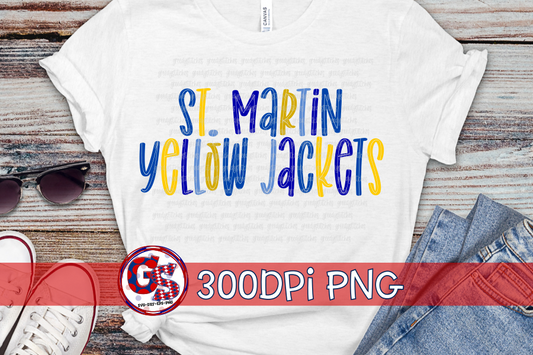 St Martin Yellow Jackets PNG for Sublimation