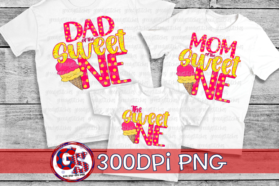 Sweet One Ice Cream PNG Bundle for Sublimation