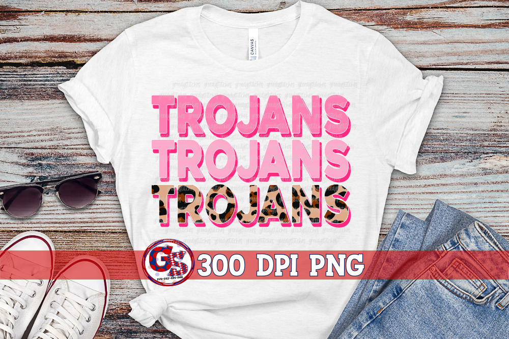 Trojans Pink Leopard Breast Cancer PNG for Sublimation