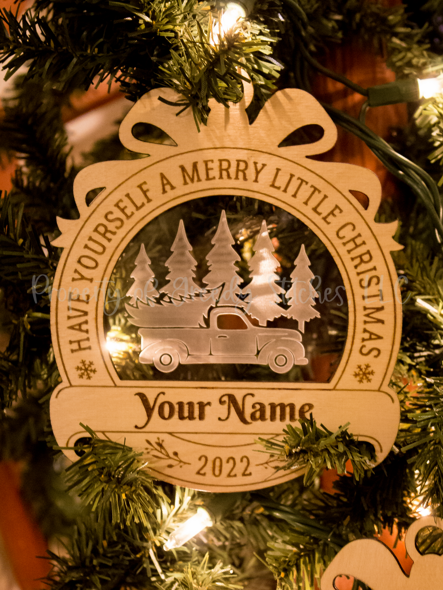 Have Yourself a Merry Little Christmas Personalized Wood & Acrylic Ornament