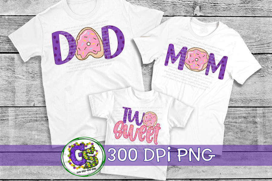 Two Sweet Donut PNG Bundle for Sublimation