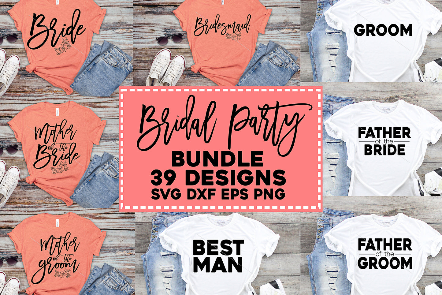 Wedding Party Bundle SVG DXF EPS PNG-39 Designs