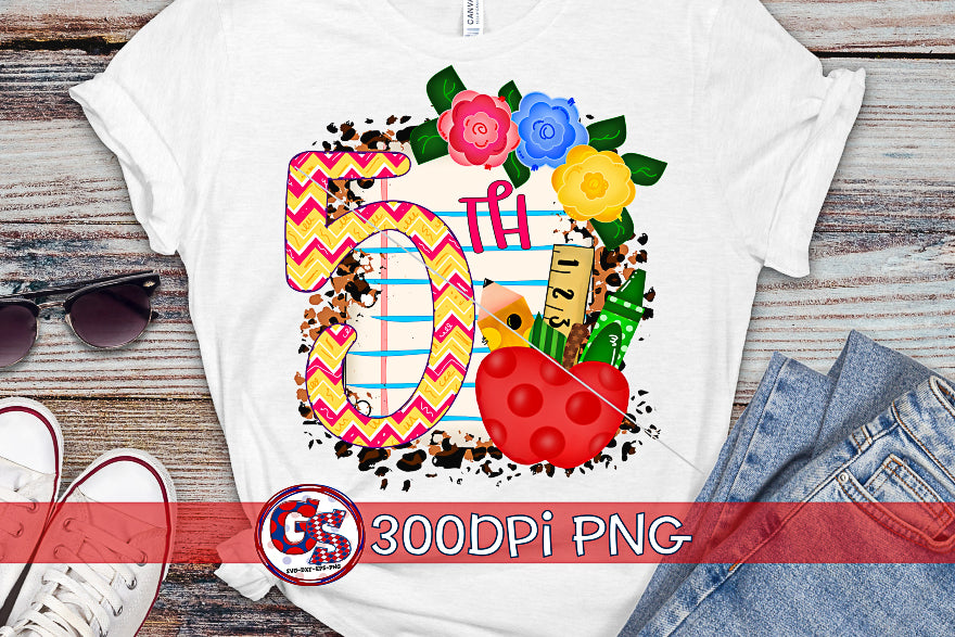 5th Grade Back to School PNG for Sublimation