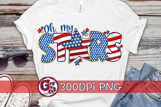 Oh My Stars PNG for Sublimation-July 4th