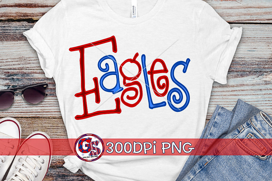 Eagles Editable Hand Lettered PNG for Sublimation