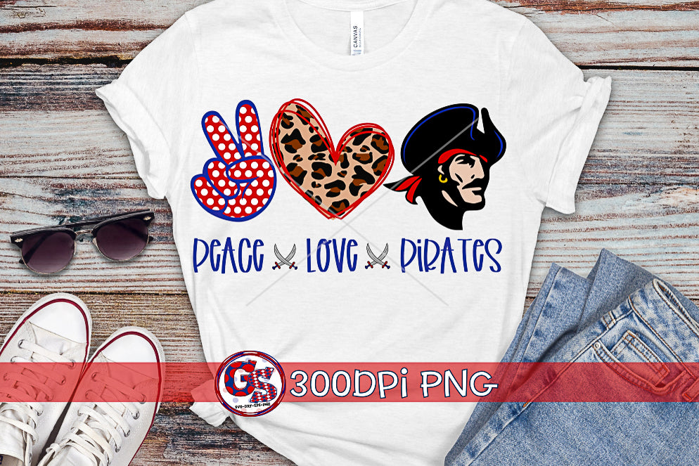 Peace Love Pirates PNG for Sublimation