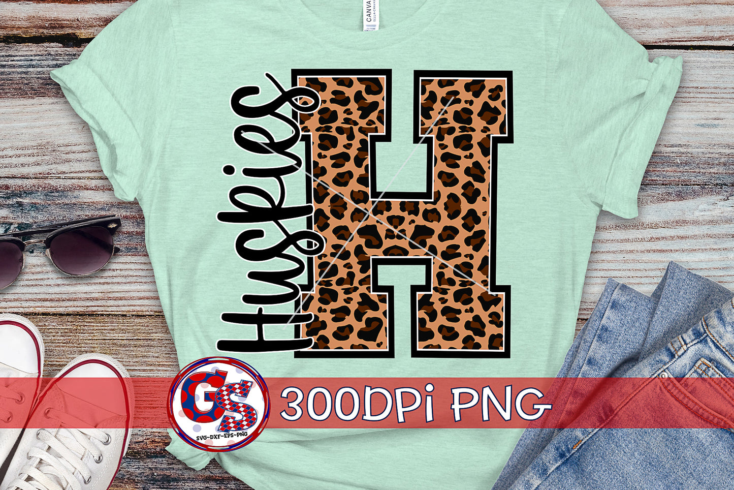 Leopard Huskies H PNG for Sublimation