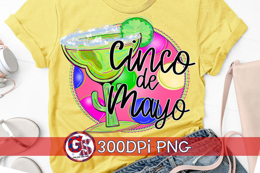 Cinco de Mayo Margarita Circle PNG for Sublimation