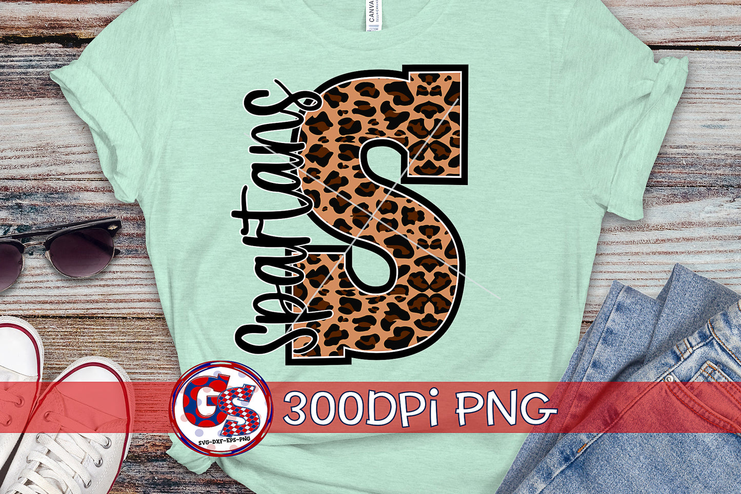 Leopard Print Spartans S PNG for Sublimation