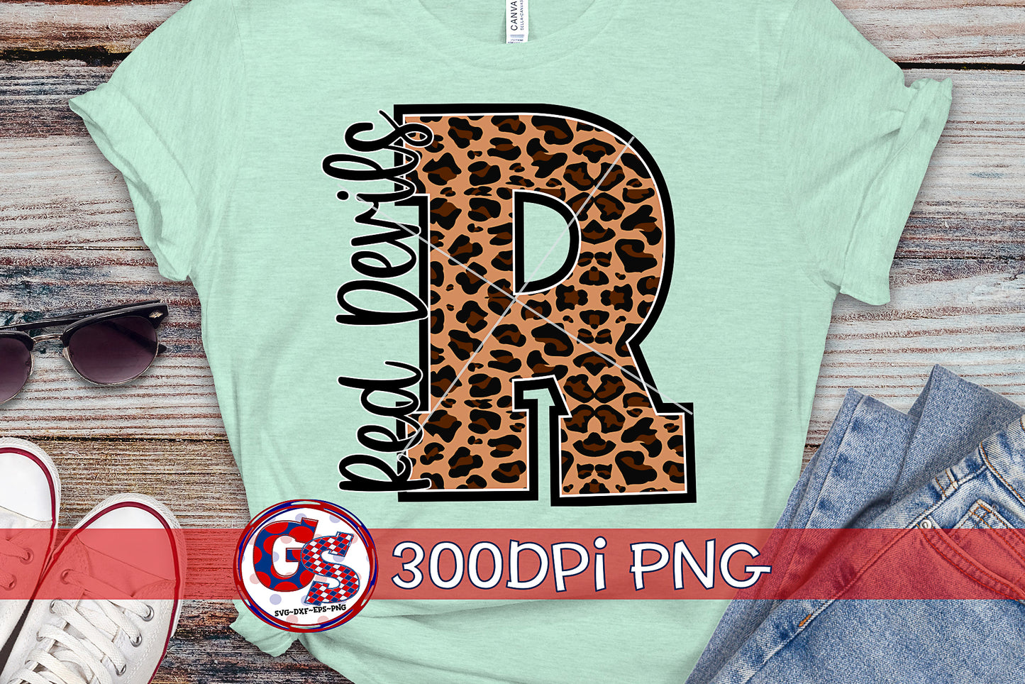 Leopard Print Red Devils R PNG for Sublimation