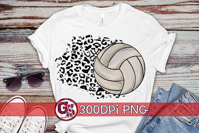 Volleyball Leopard PNG for Sublimation
