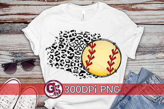 Softball Leopard PNG For Sublimation