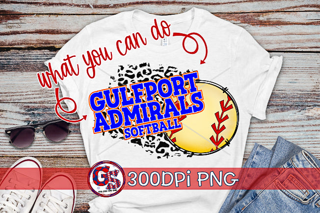 Softball Leopard PNG For Sublimation