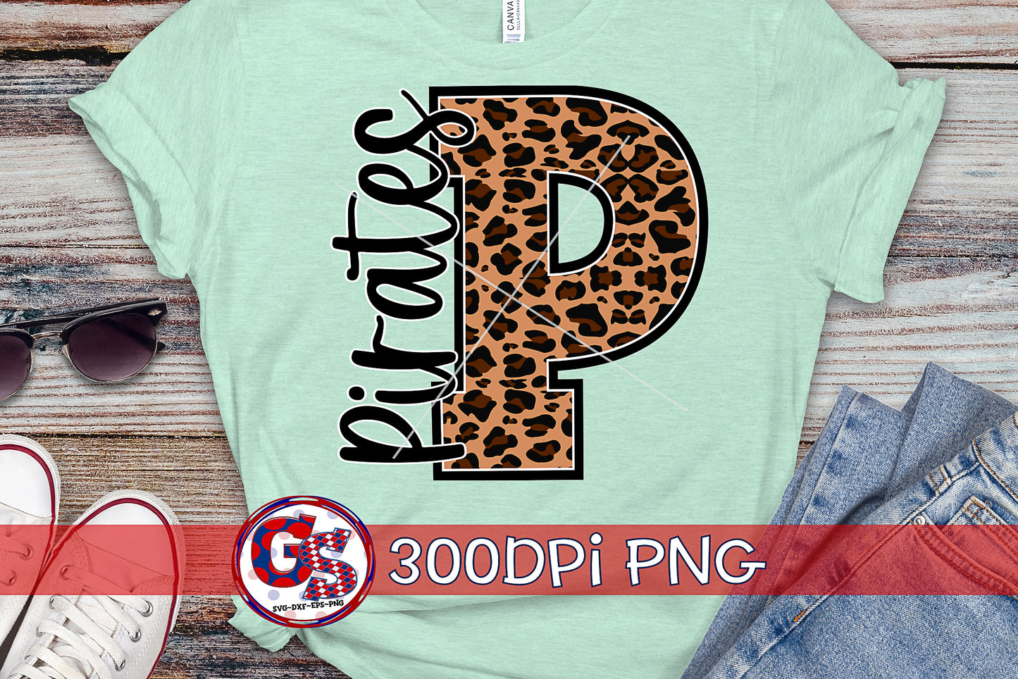 Leopard Print Pirates P PNG for Sublimation