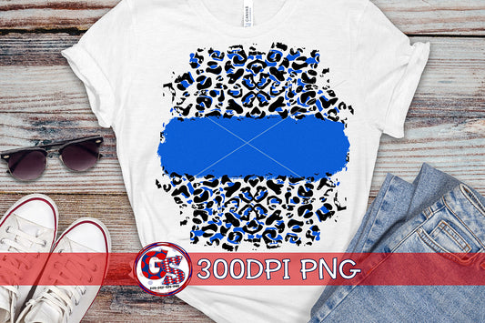 Royal Blue and Leopard Background PNG for Sublimation