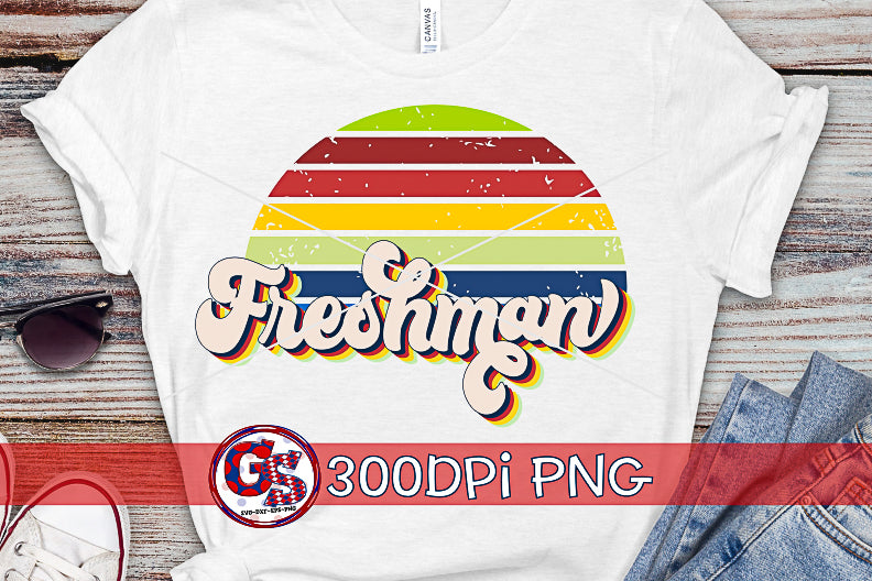Retro Freshman PNG Sublimation