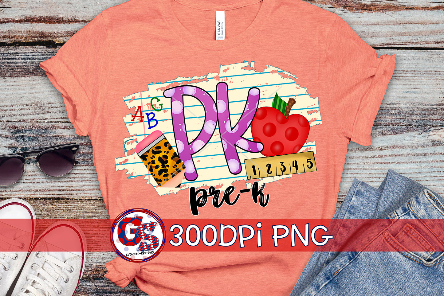 Pre K Back to School PNG for Sublimation