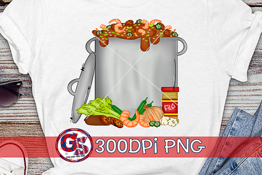 Gumbo Pot PNG Files for Sublimation