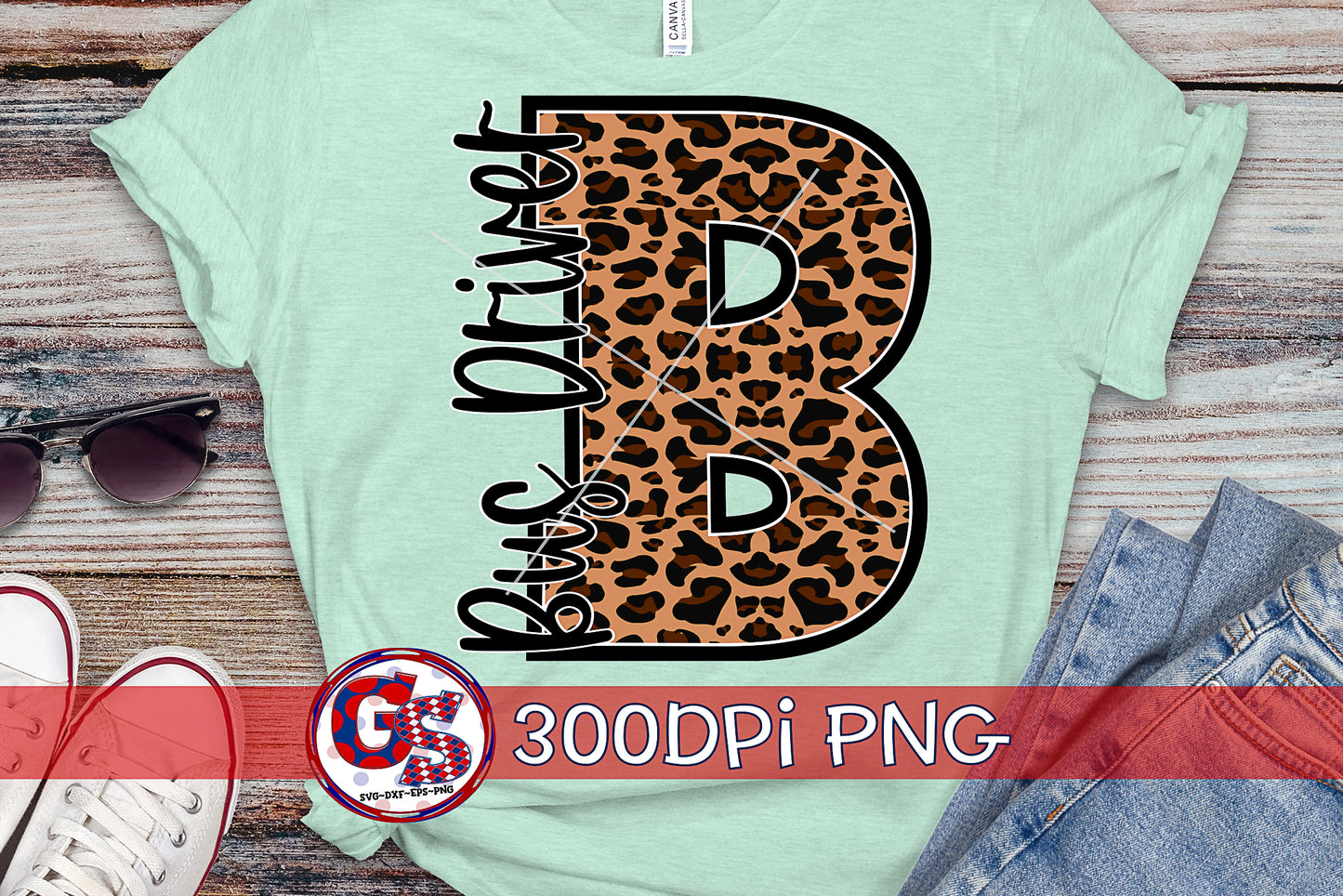 Leopard Print Bus Driver D PNG for Sublimation