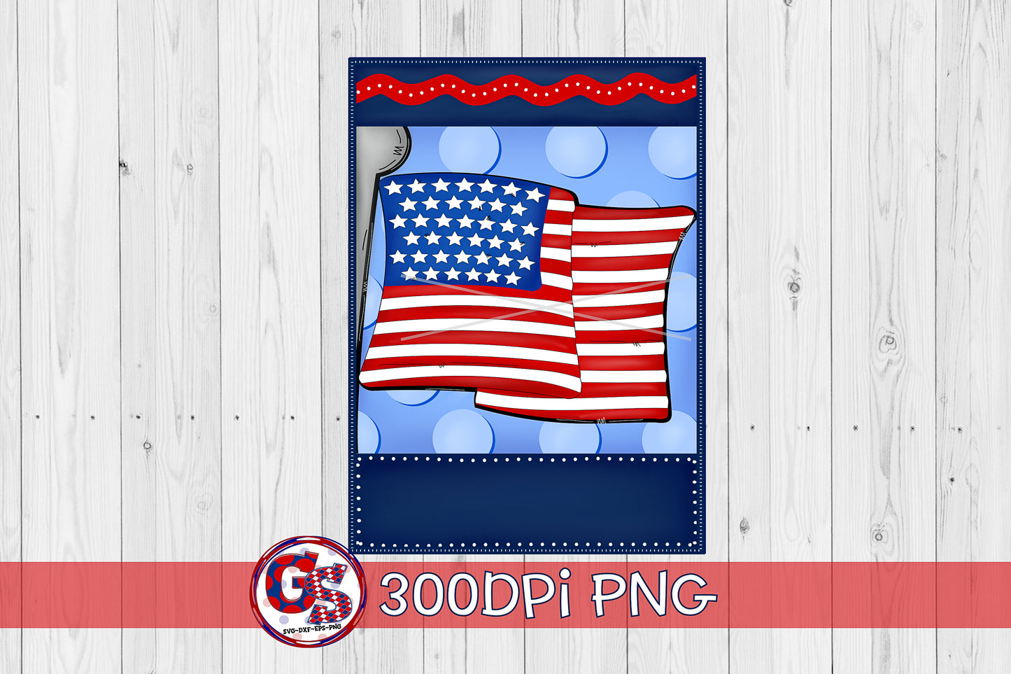 American Flag Garden Flag PNG for Sublimation