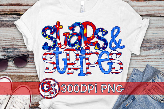 Stars & Stripes PNG for Sublimation-July 4th