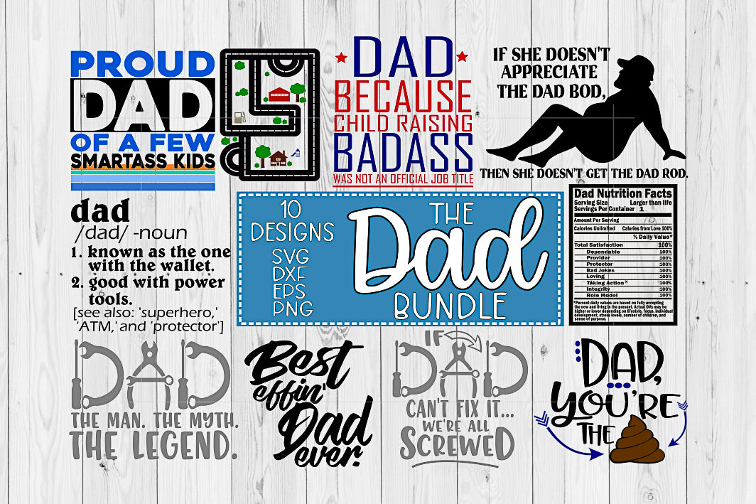 Funny Father's Day Bundle SVG DXF EPS PNG