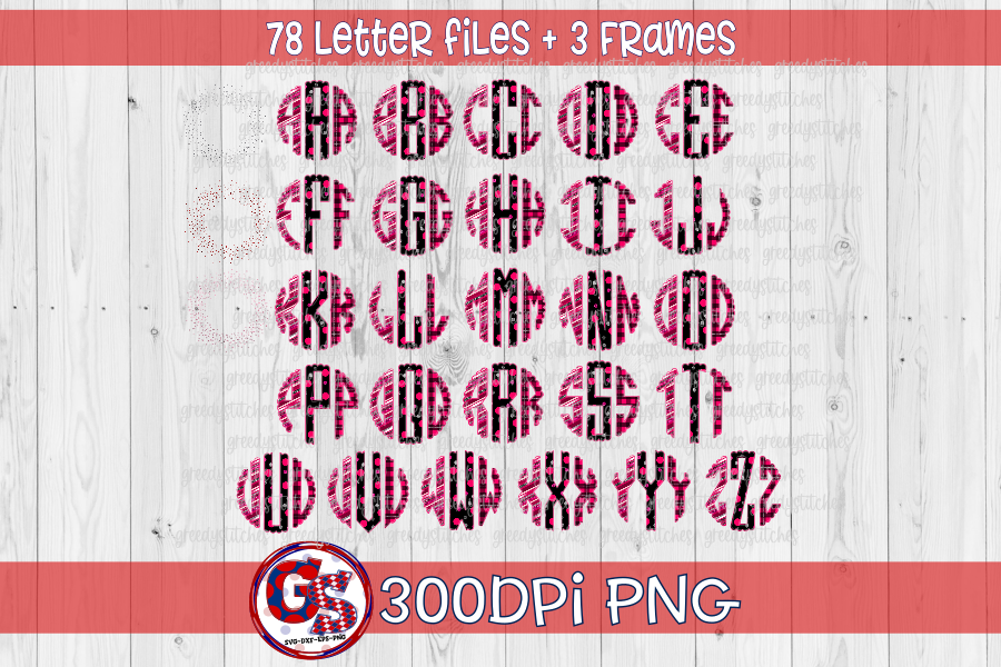 Valentine's Day Monogram Set PNG for Sublimation