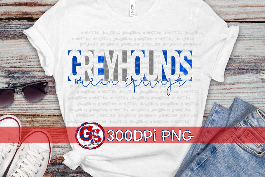 Ocean Springs Greyhounds PNG Bundle for Sublimation