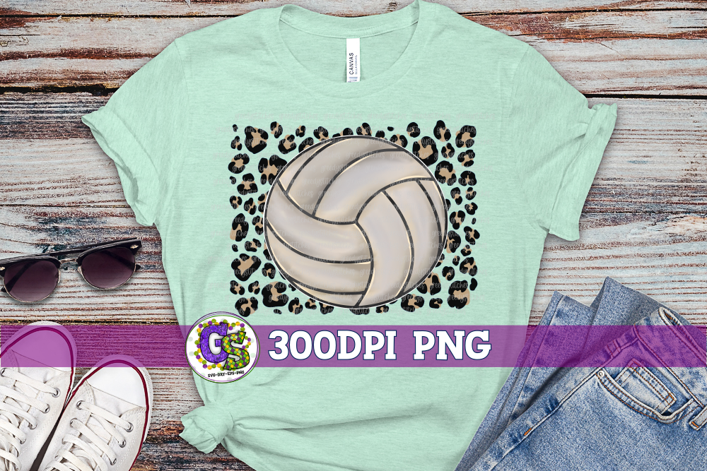 Volleyball Leopard PNG for Sublimation
