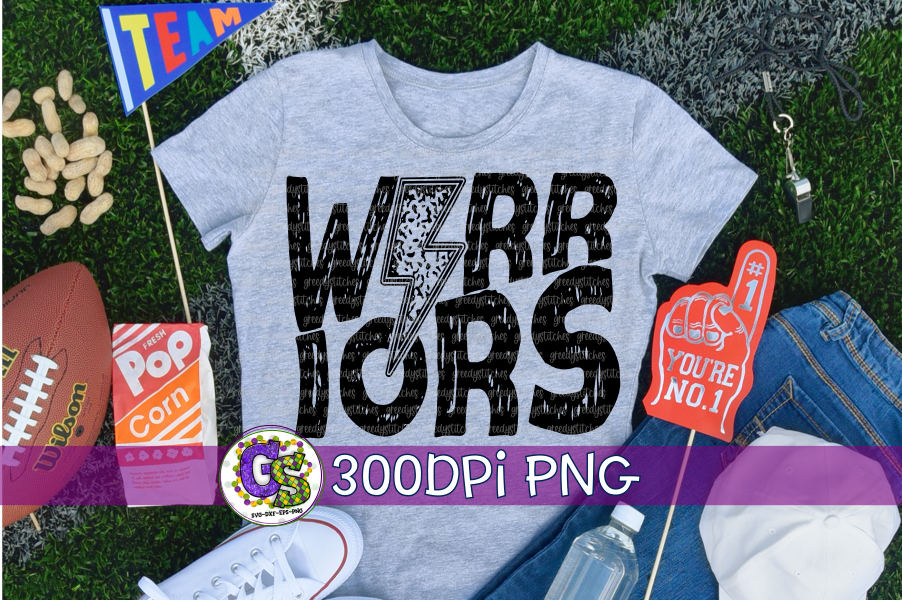 Warriors Grunge Lightning Bolt PNG Sublimation