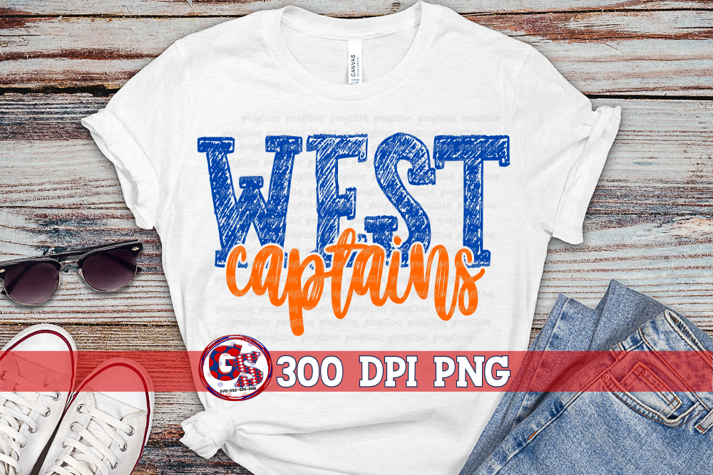 WEST Captains PNG for Sublimation