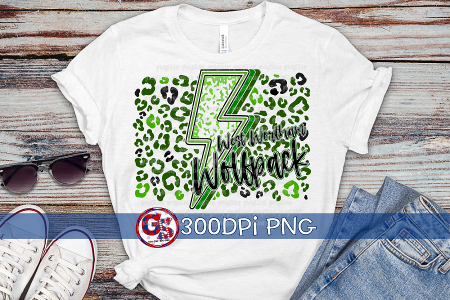 West Wortham Wolfpack Lightning Bolt PNG for Sublimation