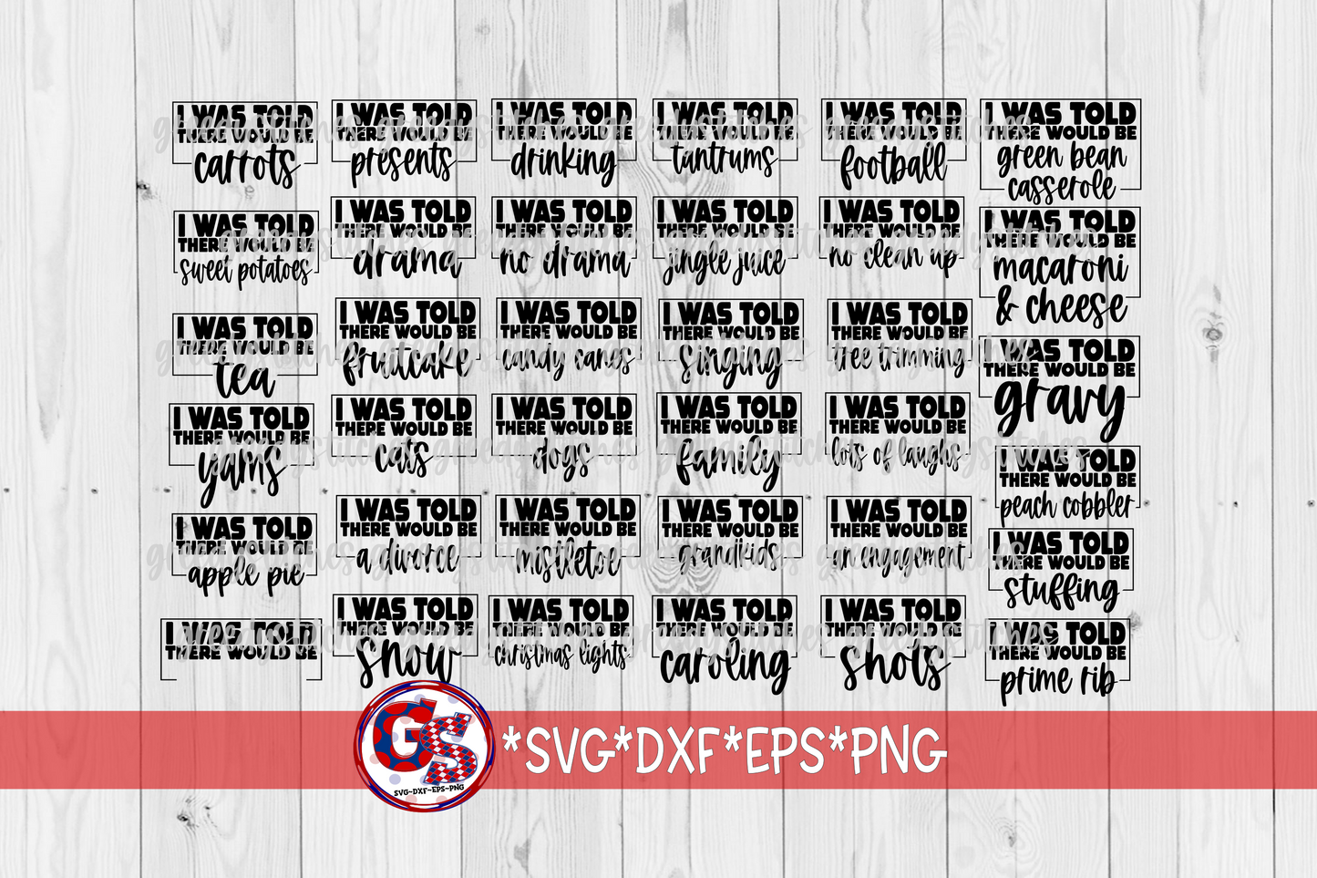 I Was Told There Would Be Bundle SVG DXF EPS PNG-Thanksgiving & Christmas Bundle
