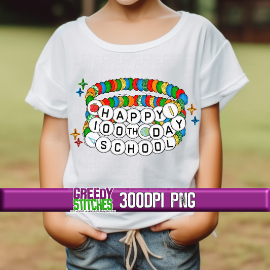 Happy 100th Day of School Friendship Bracelet PNG