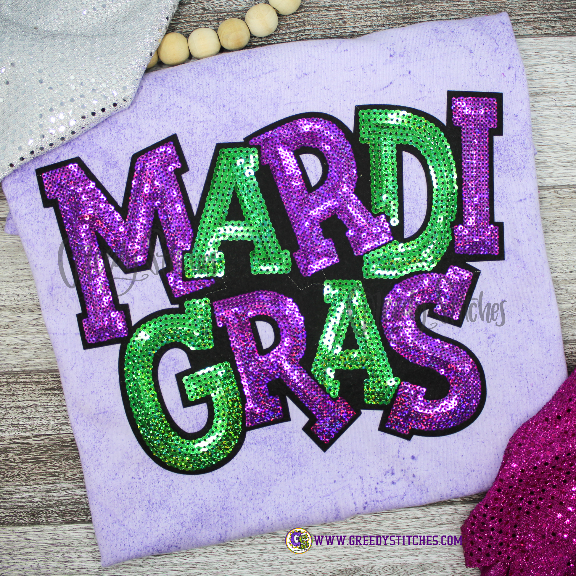 Sequin Mardi Gras Patch – Greedy Stitches