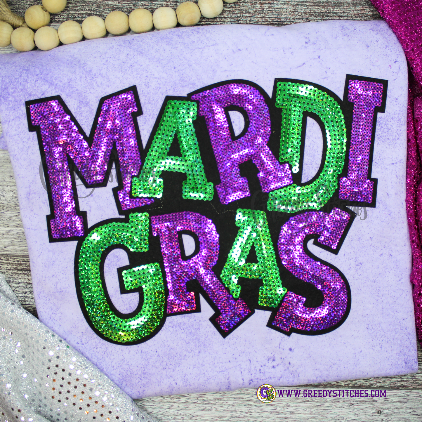 Sequin Mardi Gras Patch