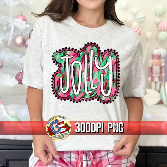 Jolly Pink Mint Foil Christmas PNG