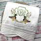 Mallard Crest Embroidered Personalized Heirloom Quilt in White with White Trim