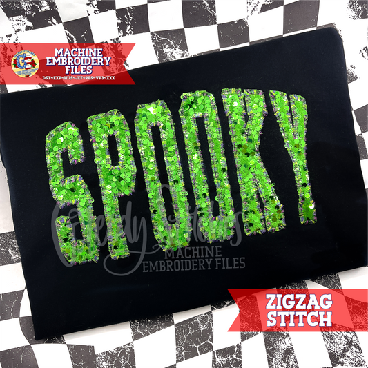 Spooky Zigzag Stitch Applique Machine Embroidery Design