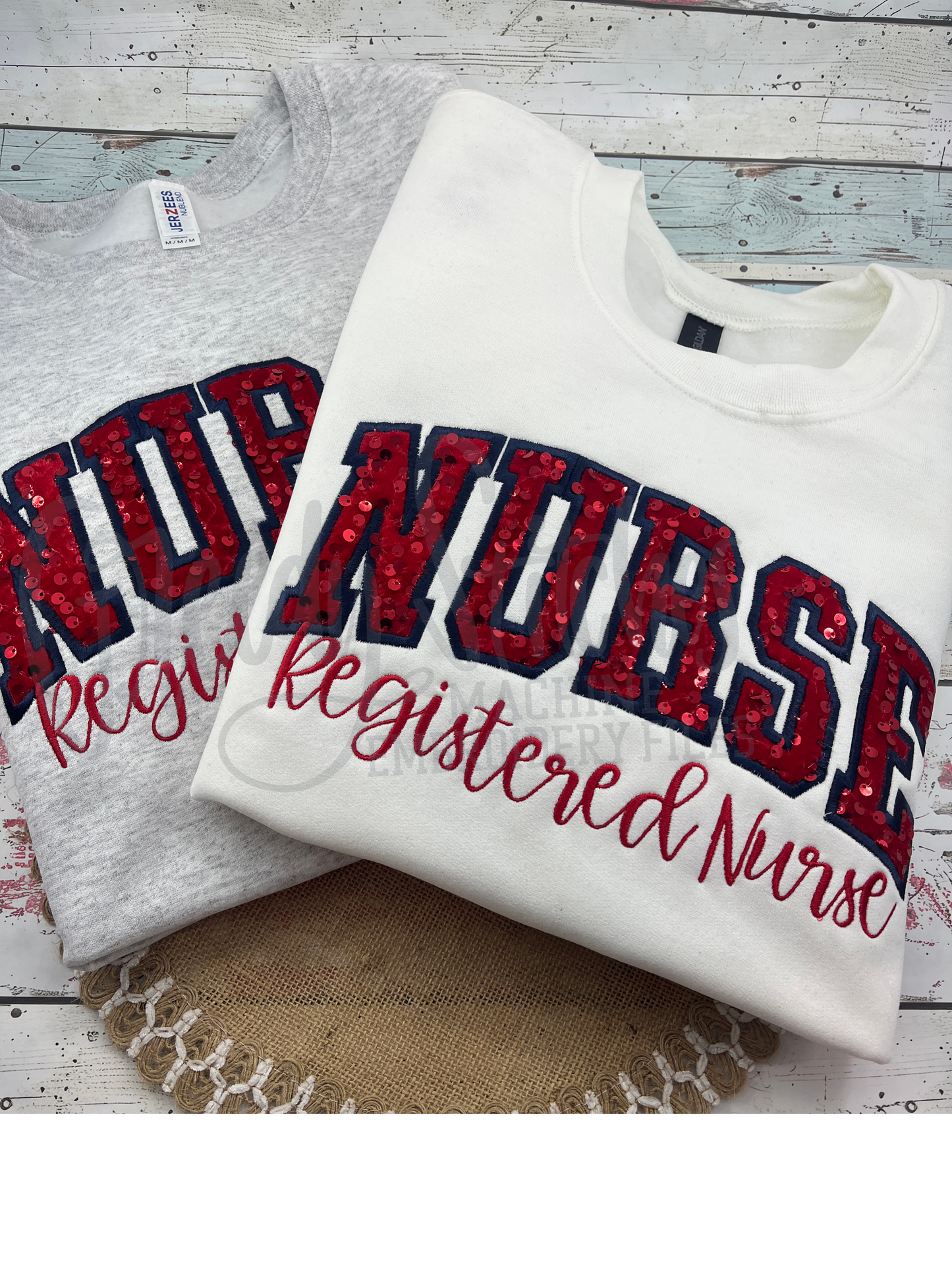 Varsity Nurse Machine Satin Stitch Applique PES DST HUS JEF EXP VP3 XXX
